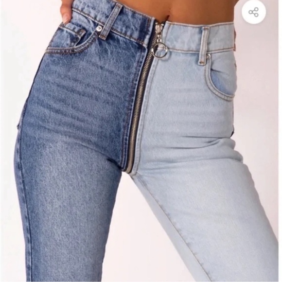 Revice Yin Yang Crops Zipper Jeans in two tone Tokyo Wash size 28 B5 - Picture 2 of 8